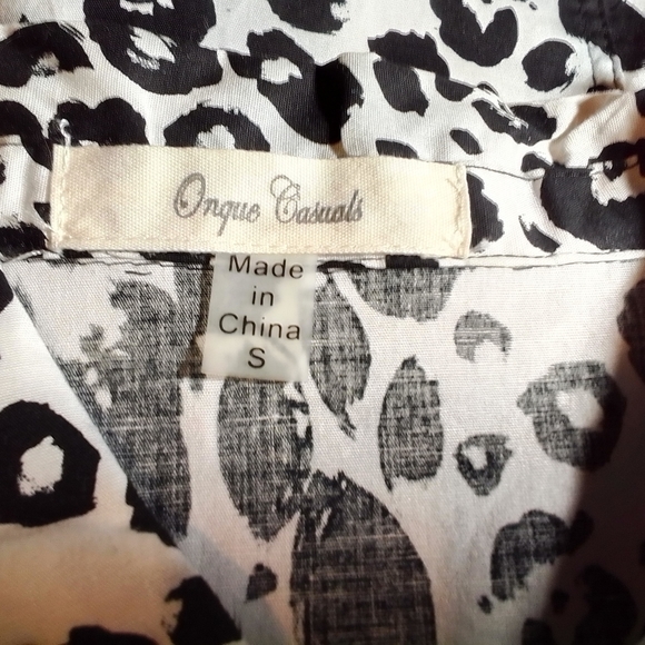 Onque Casuals Bomber  Jacket Silver Snap Closure Black & White S - Picture 2 of 8